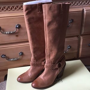Lucky brand tall leather brown boots